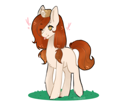 Size: 1200x1000 | Tagged: safe, artist:b32tg1rlgg, oc, oc only, earth pony, pony, cinnamon bun, female, food, mare, simple background, solo, tongue out, transparent background