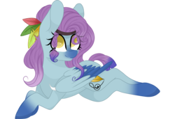 Size: 3000x2048 | Tagged: safe, artist:cinnamontee, oc, oc only, oc:lonely wolf, pegasus, pony, colored pupils, colored wings, female, high res, mare, multicolored wings, prone, simple background, solo, transparent background