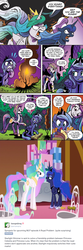 Size: 759x2280 | Tagged: safe, idw, princess celestia, princess luna, alicorn, pony, a royal problem, g4, legends of magic #1, my little pony: legends of magic, spoiler:comic, bitchlestia, female, mare, royal sisters fighting