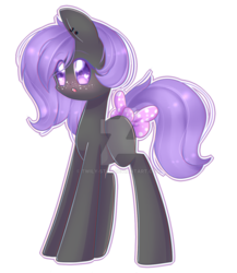 Size: 1024x1178 | Tagged: safe, artist:twily-star, oc, oc only, earth pony, pony, bow, female, hair bow, mare, simple background, solo, transparent background, watermark
