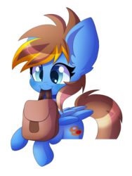 Size: 1200x1600 | Tagged: safe, artist:blazemizu, oc, oc only, pony, mouth hold, saddle bag, simple background, solo, to saddlebags and back again, transparent background