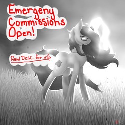 Size: 1280x1280 | Tagged: safe, artist:anxiouslilnerd, oc, oc only, pony, cheap, commission, emergency commission, grayscale, misspelling, monochrome, partial color, solo