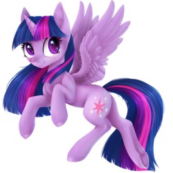 Size: 4000x4000 | Tagged: safe, artist:doekitty, twilight sparkle, alicorn, pony, g4, absurd resolution, female, lineless, mare, simple background, solo, spread wings, transparent background, twilight sparkle (alicorn), wings