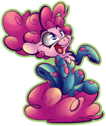 Size: 3866x4568 | Tagged: safe, artist:cutepencilcase, pinkie pie, pony, g4, rock solid friendship, absurd resolution, alternate hairstyle, chest fluff, clothes, cute, diapinkes, female, footed sleeper, pajamas, prehensile tail, solo