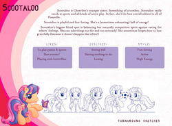 Size: 1240x912 | Tagged: safe, artist:dominique shiels, scootaloo (g3), pony, g3, g3.5, reference sheet