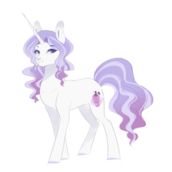 Size: 1800x1800 | Tagged: safe, artist:kraytt-05, oc, oc only, oc:parfum de lavanda, pony, unicorn, colored pupils, female, looking at you, mare, offspring, parent:fancypants, parent:fleur-de-lis, parents:fancyfleur, simple background, smiling, solo, white background