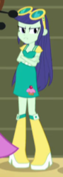 Size: 130x366 | Tagged: safe, screencap, blueberry cake, equestria girls, g4, my little pony equestria girls: rainbow rocks, angry, background human, boots, cropped, crossed arms, cupcake, female, food, glasses, high heel boots, solo, sunglasses