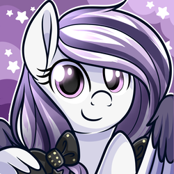 Size: 2000x2000 | Tagged: safe, artist:xwhitedreamsx, oc, oc only, oc:lavander dust, pegasus, pony, bow, commission, female, hair bow, high res, looking at you, mare, smiling, solo