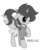 Size: 1024x1280 | Tagged: safe, artist:sparkle-bliss, oc, oc only, oc:frost d. tart, alicorn, pony, alicorn oc, black and white cartoon, clothes, commission, crossdressing, cute, dress, grayscale, monochrome, ocbetes, old timey, one eye closed, pac-man eyes, ponytail, school uniform, schoolgirl, simple background, skirt, solo, style emulation, transparent background, wink