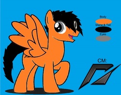 Size: 633x497 | Tagged: safe, oc, oc only, oc:power drift, pegasus, pony, blue background, male, need for speed, reference sheet, simple background, solo, stallion