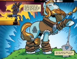 Size: 1309x1005 | Tagged: safe, artist:brenda hickey, idw, rockhoof, earth pony, pony, g4, legends of magic #2, my little pony: legends of magic, spoiler:comic, male, stallion, the karate kid, weight loss