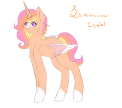 Size: 4500x4000 | Tagged: safe, artist:mah521, oc, oc only, oc:luminescence crystal, alicorn, pony, absurd resolution, alicorn oc, blaze (coat marking), coat markings, colored wings, facial markings, female, mare, multicolored wings, offspring, parent:princess cadance, parent:sunburst, parents:sundence, simple background, socks (coat markings), solo, white background