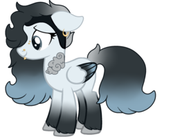 Size: 1500x1206 | Tagged: safe, artist:angei-bites, oc, oc only, oc:rain cloud, pegasus, pony, base used, colored wings, ear piercing, earring, female, jewelry, mare, multicolored wings, piercing, simple background, solo, transparent background