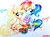 Size: 2533x1898 | Tagged: safe, artist:liaaqila, applejack, rainbow dash, pony, g4, clothes, duo, female, lesbian, looking at you, ponytail, ship:appledash, shipping, socks, striped socks, traditional art