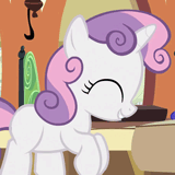 Size: 160x160 | Tagged: safe, screencap, sweetie belle, pony, g4, just for sidekicks, animated, cute, diasweetes, female, gif, gif for breezies, picture for breezies, solo, squeetie belle, trotting, trotting in place