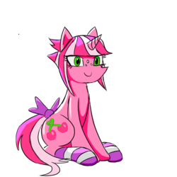 Size: 1000x1000 | Tagged: safe, artist:rigamortis_man, oc, oc only, oc:cherry days, pony, clothes, simple background, socks, solo, striped socks, white background