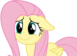 Size: 4319x3163 | Tagged: safe, artist:sketchmcreations, fluttershy, pony, fluttershy leans in, g4, cute, floppy ears, high res, shyabetes, simple background, smiling, transparent background, vector