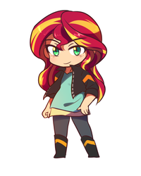 Size: 800x1000 | Tagged: safe, artist:sion-ara, sunset shimmer, equestria girls, g4, chibi, female, no nose, simple background, solo, white background