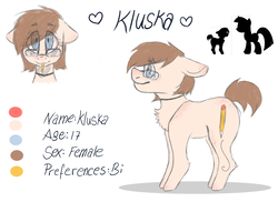 Size: 3262x2369 | Tagged: safe, artist:pinkcloudhugger, oc, oc only, oc:kluska, earth pony, pony, female, high res, mare, reference sheet, solo