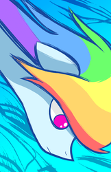 Size: 3300x5100 | Tagged: safe, artist:flamevulture17, rainbow dash, pegasus, pony, g4, absurd resolution, close-up, colored pupils, female, looking down, mare, profile, solo