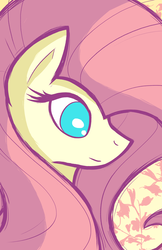 Size: 3300x5100 | Tagged: safe, artist:flamevulture17, fluttershy, pegasus, pony, g4, abstract background, absurd resolution, bust, colored pupils, female, mare, portrait, profile, solo
