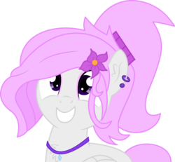 Size: 867x800 | Tagged: safe, artist:toyminator900, oc, oc only, oc:grace serenity, pegasus, pony, chest fluff, ear piercing, earring, female, jewelry, mare, necklace, piercing, simple background, smiling, solo, transparent background, vector