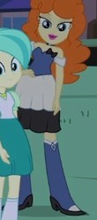 Size: 110x248 | Tagged: safe, screencap, golden hazel, tennis match, equestria girls, g4, my little pony equestria girls, background human, boots, bowtie, cropped, fall formal outfits, high heel boots, lidded eyes, necktie