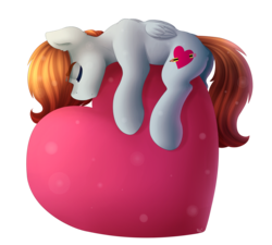 Size: 3000x2700 | Tagged: safe, artist:spirit-dude, oc, oc only, oc:spirit rose, pegasus, pony, eyes closed, female, heart, high res, mare, simple background, sleeping, transparent background