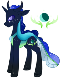 Size: 2898x3581 | Tagged: safe, artist:loladotz, oc, oc only, oc:prince nicodemus, changedling, changeling, high res, interspecies offspring, offspring, parent:princess luna, parent:thorax, simple background, transparent background