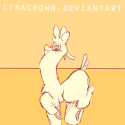 Size: 860x860 | Tagged: safe, artist:liracrown, paprika (tfh), alpaca, them's fightin' herds, animated, bouncing, community related, cute, female, floppy ears, floppy tail, fluffy, frame by frame, gif, happy, hopping, jumping, loop, paprikadorable, rough draft, rough sketch, sketch, sketchy, skipping, smiling, solo