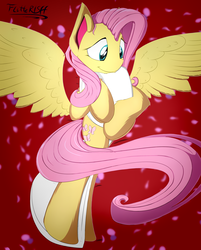 Size: 2048x2548 | Tagged: safe, artist:flutterish, fluttershy, pony, g4, body pillow, cute, female, high res, hug, on side, petals, pillow, pillow hug, shyabetes, solo, spread wings, wings