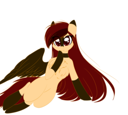Size: 1024x923 | Tagged: safe, artist:php146, oc, oc only, oc:yeri, pegasus, pony, chest fluff, colored pupils, eye clipping through hair, female, looking at you, mare, simple background, solo, transparent background