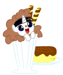 Size: 5000x6000 | Tagged: safe, artist:barrfind, oc, oc only, oc:barrfind, pony, unicorn, :d, absurd resolution, baby, baby pony, cinnamon bun, colt, cute, food, happy, male, milkshake, open mouth, simple background, smiling, solo, tiny ponies, transparent background, vector