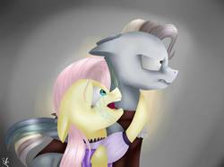 Size: 1024x761 | Tagged: safe, artist:neutisshow, fluttershy, rainbow dash, pony, the count of monte rainbow, g4, clothes, crying, edmond dantes, mercedes, open mouth, rainbow dantes, shycedes, the count of monte cristo