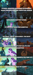Size: 1000x2282 | Tagged: safe, edit, edited screencap, screencap, princess celestia, princess luna, queen chrysalis, starlight glimmer, thorax, twilight sparkle, alicorn, changedling, changeling, changeling queen, pony, g4, to where and back again, caption, changeling hive, female, king thorax, lion king 2 simba's pride, op has a point, screencap comic, simba, the lion king, twilight sparkle (alicorn), zira