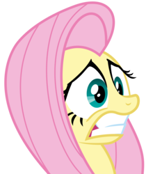 Size: 2993x3557 | Tagged: safe, artist:eagle1division, fluttershy, pony, g4, the return of harmony, faic, female, gritted teeth, high res, scared, simple background, solo, transparent background, vector, wide eyes