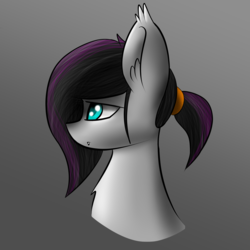 Size: 3000x3000 | Tagged: safe, artist:scarrly, oc, oc only, oc:scarrly, bat pony, pony, chest fluff, fangs, female, filly, high res, mare, ponytail, solo