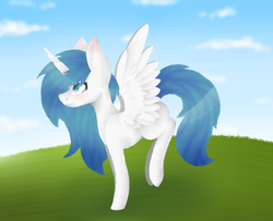 Size: 3289x2677 | Tagged: safe, artist:pinkcloudhugger, oc, oc only, oc:candy cloud, oc:seiko, alicorn, pony, alicorn oc, grass, high res, solo