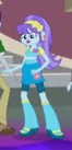 Size: 66x137 | Tagged: safe, screencap, aqua blossom, indigo wreath, equestria girls, g4, my little pony equestria girls: friendship games, background human, boots, bowtie, clothes, cropped, ear piercing, earring, flower, high heel boots, jewelry, picture for breezies, piercing, shoes, stairs