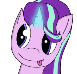 Size: 1400x1344 | Tagged: safe, starlight glimmer, pony, g4, cute, female, simple background, solo, tongue out, transparent background