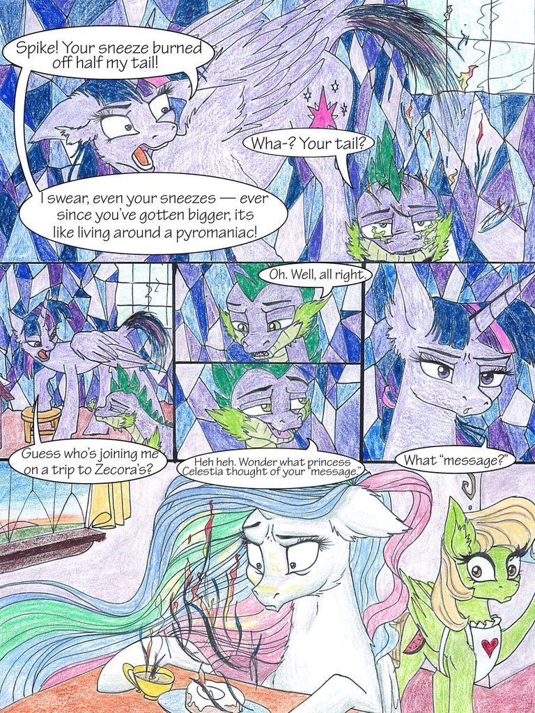 1434008 Safe Artist Tillie Tmb Princess Celestia Spike Twilight