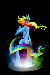 Size: 1364x2029 | Tagged: safe, artist:yahijustlovedragons, rainbow dash, pegasus, anthro, g4, ass, black background, butt, female, rainbutt dash, simple background, solo, spread wings, wings