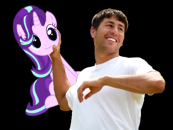 Size: 1529x1148 | Tagged: safe, starlight glimmer, human, pony, unicorn, g4, black background, simple background, throwing