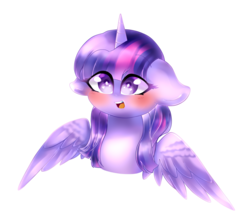 Size: 1233x1050 | Tagged: safe, artist:musicstar123, artist:thanh thao, twilight sparkle, alicorn, pony, g4, blushing, collaboration, female, floppy ears, open mouth, simple background, solo, transparent background, twilight sparkle (alicorn)