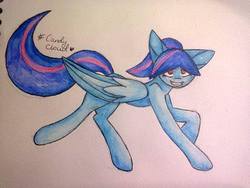 Size: 640x480 | Tagged: safe, artist:pinkcloudhugger, oc, oc only, pegasus, pony, solo, traditional art