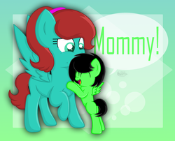 Size: 2800x2262 | Tagged: safe, artist:bubbly-storm, oc, oc only, oc:helping heart, oc:stellar bubbles, pony, high res, mother and daughter