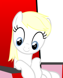 Size: 4500x5550 | Tagged: safe, artist:anonymous, oc, oc only, oc:aryanne, earth pony, pony, absurd resolution, chair, female, happy, looking down, mare, simple background, sitting, smiling, throne, transparent background, vector