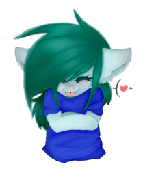 Size: 867x1037 | Tagged: safe, artist:pinkcloudhugger, oc, oc only, oc:candy cloud, pony, clothes, eyes closed, female, heart, mare, shirt, solo, t-shirt, tongue out