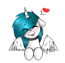 Size: 874x839 | Tagged: safe, artist:pinkcloudhugger, oc, oc only, oc:seiko, alicorn, pony, :p, alicorn oc, blushing, eye clipping through hair, eyes closed, floppy ears, heart, simple background, solo, tongue out, white background