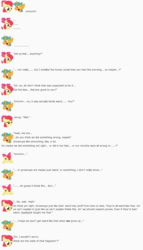 Size: 855x1496 | Tagged: safe, artist:dziadek1990, apple bloom, snails, g4, conversation, cute, dialogue, emote story, emotes, female, friendshipping, kissing, male, reddit, ship:snailbloom, shipping, slice of life, straight, text